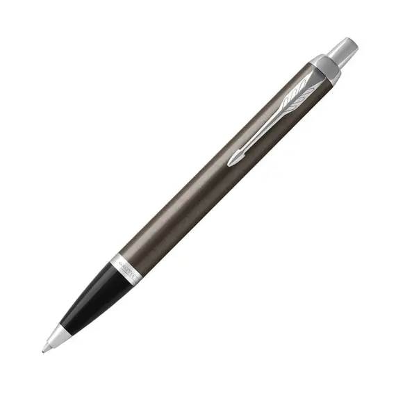 PARKER IM Medium Ballpoint Pen Dark Espresso Chrome Trim Blue Ink