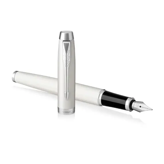 PARKER IM Medium Fountain Pen White Chrome Trim
