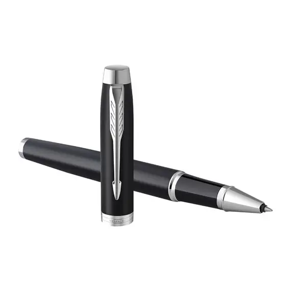 باركر قلم أي ام اسود مطفي بحواف كروم رولربول