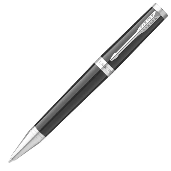 PARKER Ingenuity Medium Ballpoint Pen Black Chrome Trim Black Ink