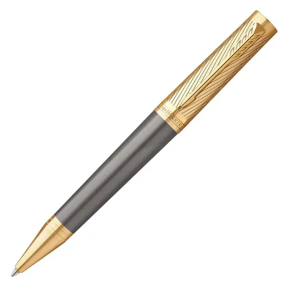 PARKER Ingenuity Pioneers Medium Ballpoint Pen Grey Arrow Gold Trim Black Ink