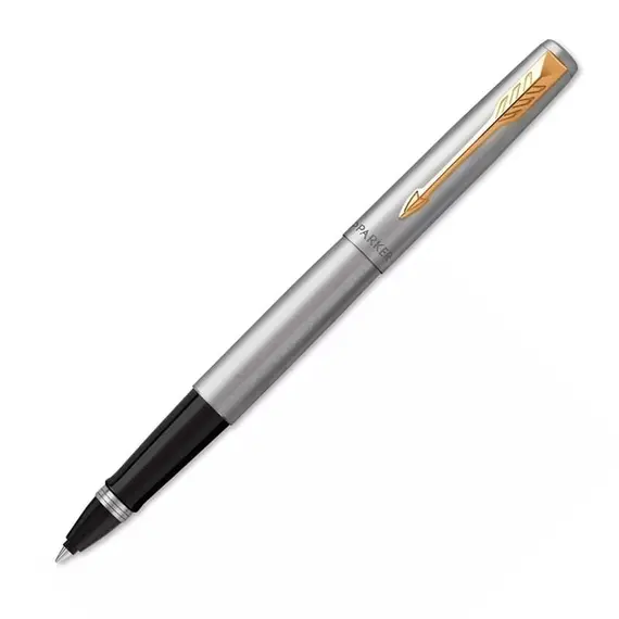 PARKER Jotter Rollerball Pen Steel with Gold Trim
