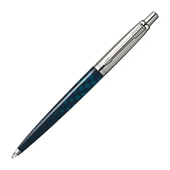 PARKER Jotter Special Edition Ballpoint Pen Blue Dots Chrome Trim