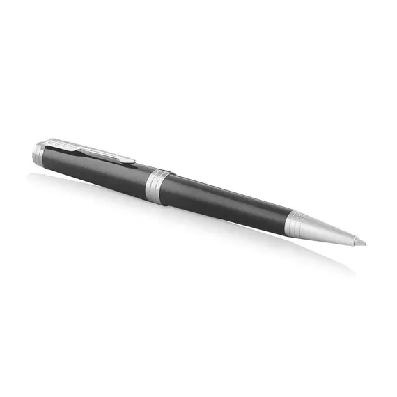 PARKER Premier Medium Ballpoint Pen Black Lacquer Chrome Trim Black Ink