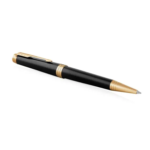 PARKER Premier Medium Ballpoint Pen Black Lacquer Gold Trim Black Ink