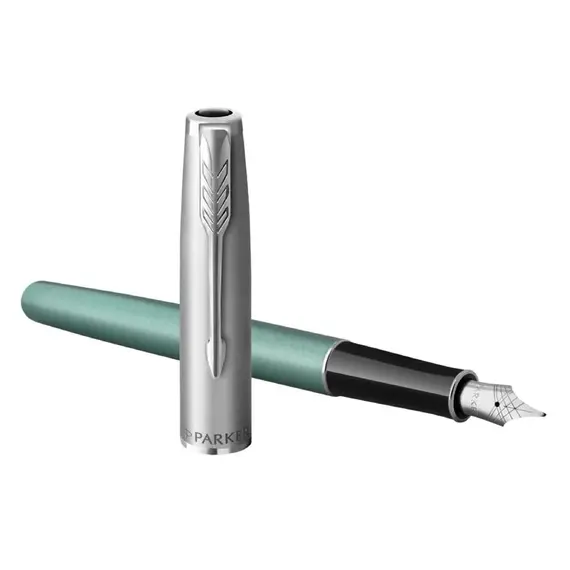 PARKER Sonnet Essential Medium Fountain Pen Metal and Green Lacquer Palladium Trim