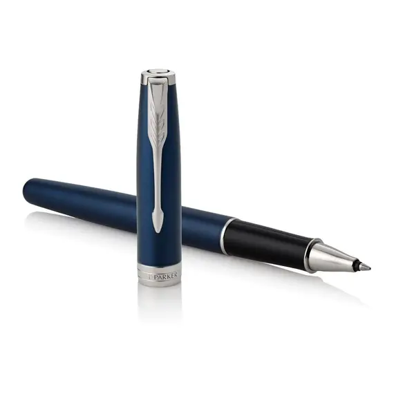 PARKER Sonnet Fine Rollerball Pen Blue Lacquer Palladium Trim Black Ink