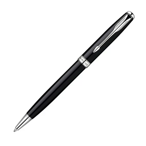PARKER Sonnet Medium Ballpoint Pen Black Lacquer Chrome Trim