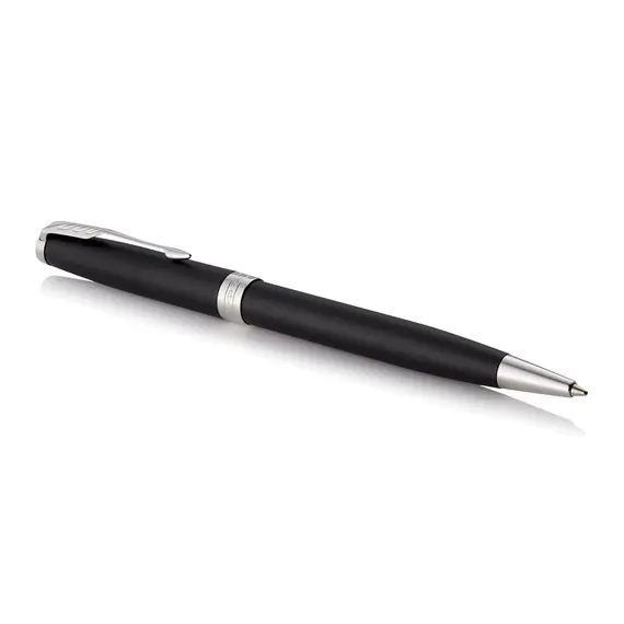 PARKER Sonnet Medium Ballpoint Pen Matte Black Chrome Trim Black Ink