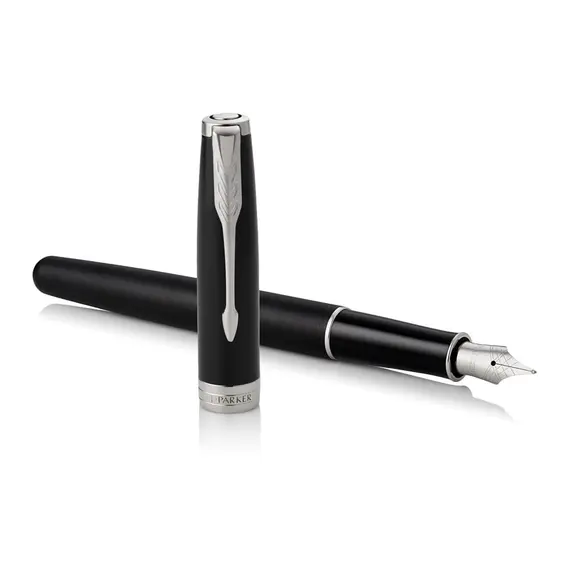PARKER Sonnet Medium Fountain Pen Matte Black Chrome Trim