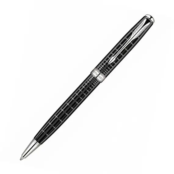PARKER Sonnet Premium Medium Ballpoint Pen Dark Grey Lacquer Chrome Trim Black Ink