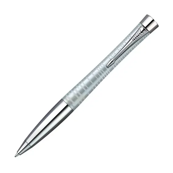 PARKER Urban Premium Ballpoint Pen Silver-Blue Pearl Chrome Trim