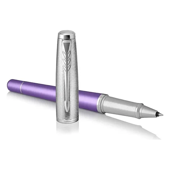 PARKER Urban Premium Fine Rollerball Pen Violet Chrome Trim Black Ink