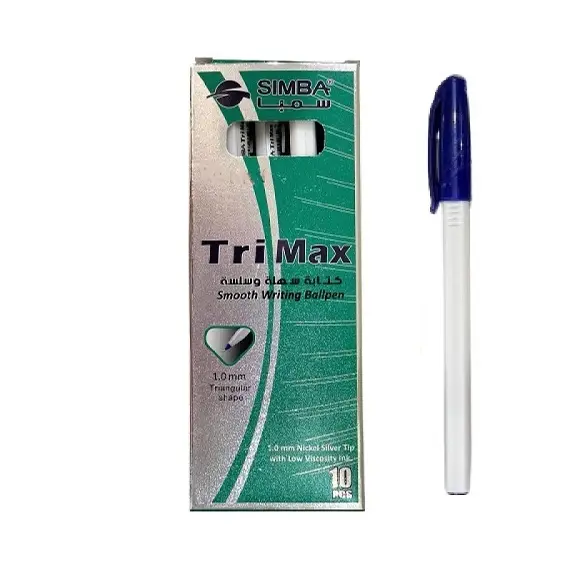 Pen, SIMBA, Ball Pen, Triangle Shape, 1 mm, Blue, 10 PC/Pack