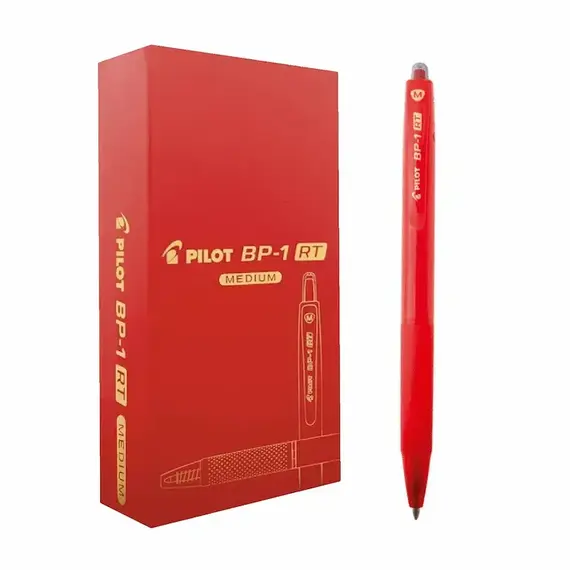 بايلوت قلم بي بي 1 ار تي جاف ضغاط 1مم احمر (12 حبة/علبة)