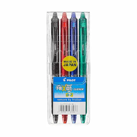 PILOT Frixion Clicker Erasable 0.7mm Pen (4 pcs/set)