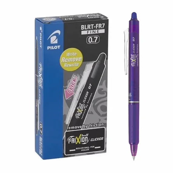 PILOT Frixion Clicker Pen Erasable 0.7mm Violet (12 pcs/box)