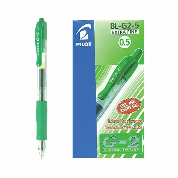 PILOT G-2 Gel Ink Pen 0.5mm Light Green (12 pcs/box)