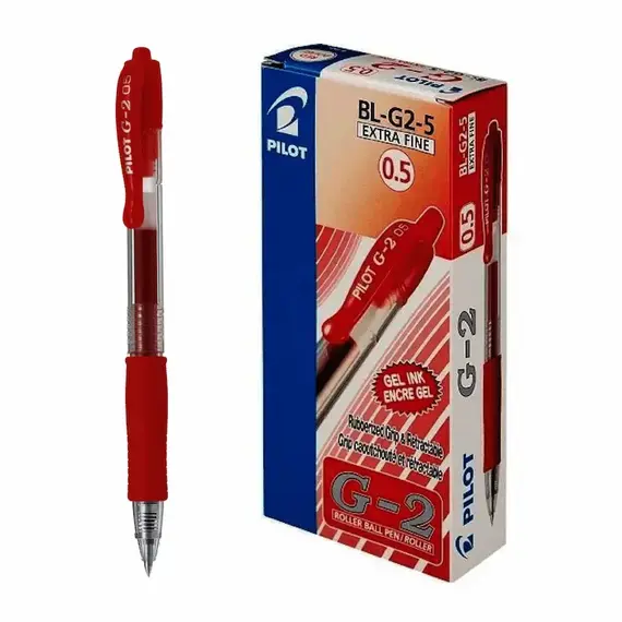 PILOT G-2 Gel Ink Pen 0.5mm Red (12 pcs/box)