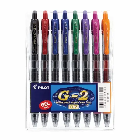 PILOT G-2 Gel Ink Pen 0.7mm (8 pcs/set)