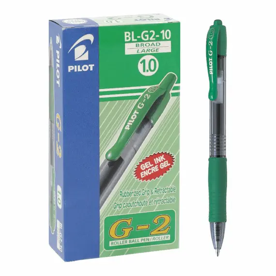 PILOT G-2 Gel Ink Pen 1mm Green (12 pcs/box)