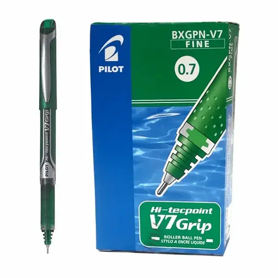 PILOT HI-TECPOINT Grip V7 Pen 0.7mm Green (12 pcs/box)