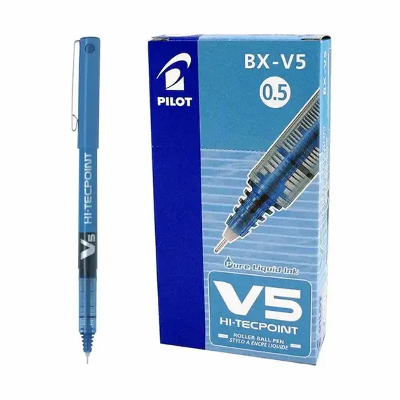 PILOT HI-TECPOINT V5 Pen 0.5mm Blue (12 pcs/box)