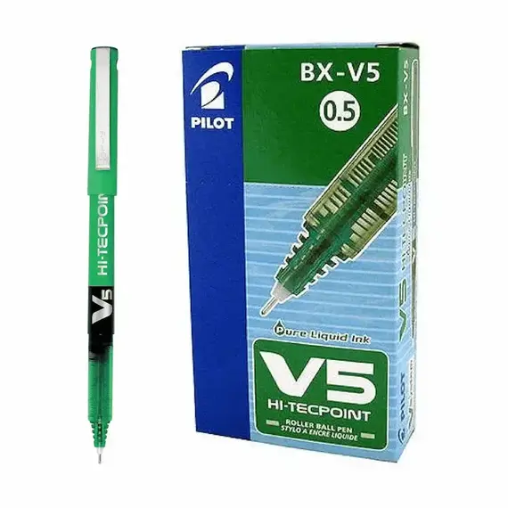 PILOT HI-TECPOINT V5 Pen 0.5mm Green (12 pcs/box)