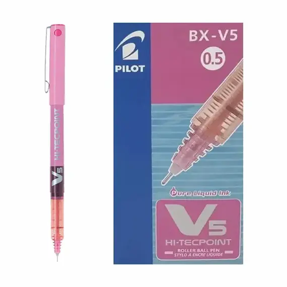 PILOT HI-TECPOINT V5 Pen 0.5mm Pink (12 pcs/box)