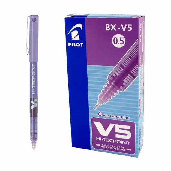 PILOT HI-TECPOINT V5 Pen 0.5mm Violet (12 pcs/box)