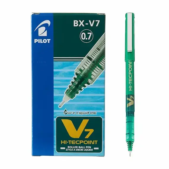 PILOT HI-TECPOINT V7 Pen 0.7mm Green (12 pcs/box)