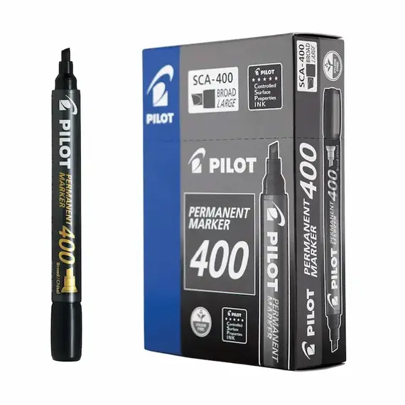 PILOT Permanent Marker Chisle Black (12 pcs/box)