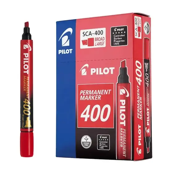 PILOT Permanent Marker Chisle Red (12 pcs/box)