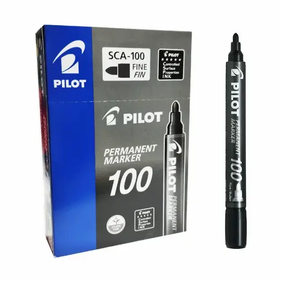 بايلوت ماركر سن مدبب اسود (12 حبة/علبة)