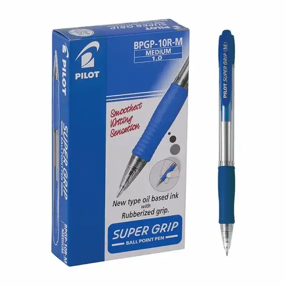 PILOT Super Grip B.Point Pen 1mm Blue (12 pcs/box)