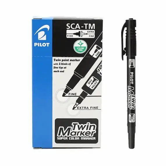 PILOT Twin Marker Black (12 pcs/box)