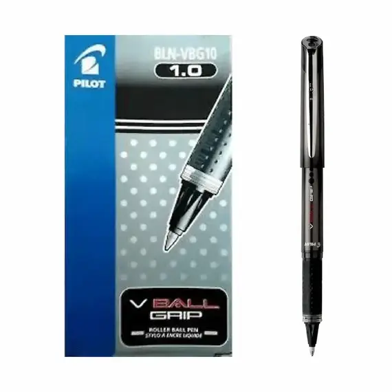 PILOT V Ball Grip 10 Pen 1mm Black (12 pcs/box)