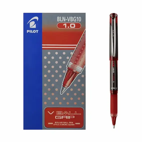 PILOT V Ball Grip 10 Pen 1mm Red (12 pcs/box)