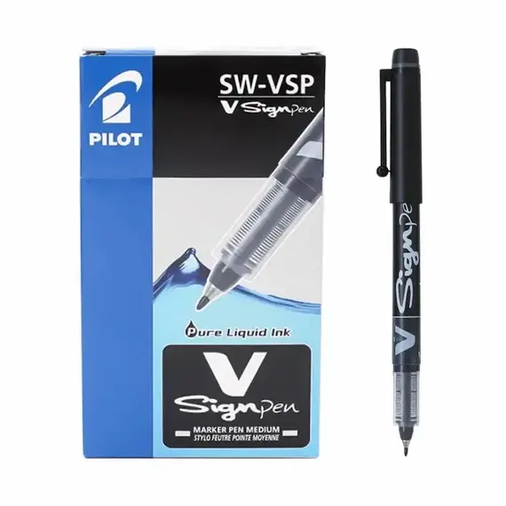 PILOT V Sign Pen Black (12 pcs/box)