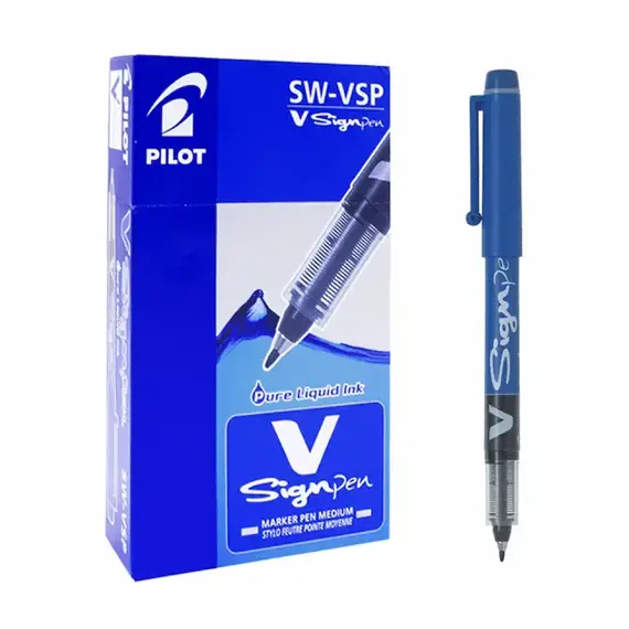 PILOT V Sign Pen Blue (12 pcs/box)