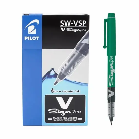 PILOT V Sign Pen Green (12 pcs/box)