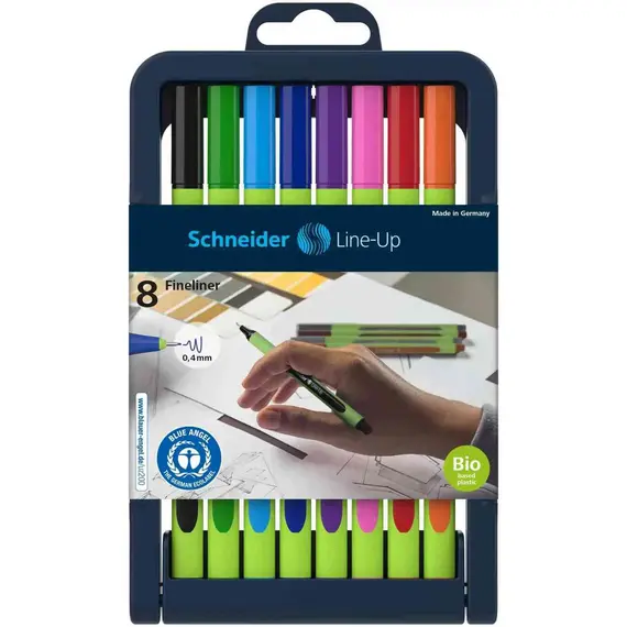 شنايدر لاين-اب قلم فاينلاينر  0.4mm ثمانيه ألوان  (10 حبة/علبة)