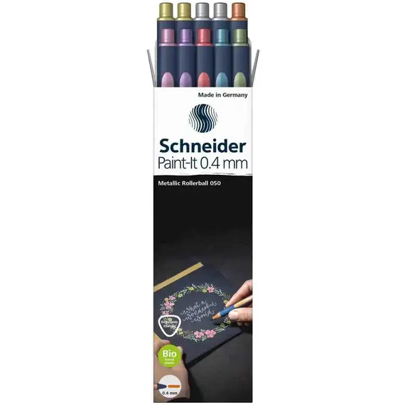 SCHNEIDER Paint-It 050 Metallic Rollerball  0.4mm Assorted Colors 10 pcs/box