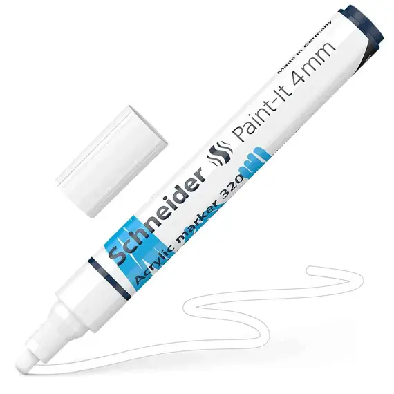 شنايدر بينت-إت 320 اكريلك ماركر 4mm  أبيض (5 حبة/علبة)