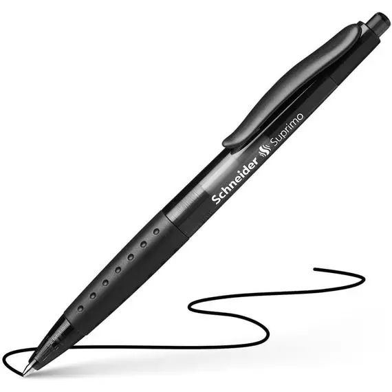 شنايدر سوبريمو قلم بولبوينت سن متوسط أسود (20 حبة/علبة)