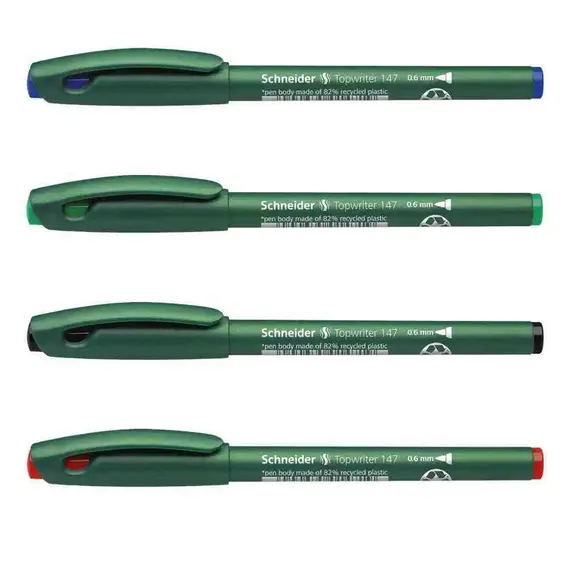 شنايدر توب رايتر 147 قلم فايبر 0.6mm أربعة الوان  (10 حبة/علبة)