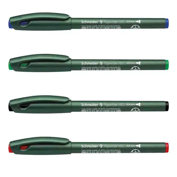 شنايدر توب رايتر 157 قلم فايبر 0.8mm أربعة الوان  (10 حبة/علبة)
