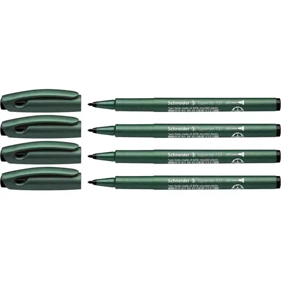 شنايدر توب رايتر 157 قلم فايبر 0.8mm أسود (10 حبة/علبة)