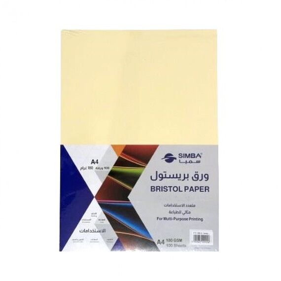 ورق بريستول A4 سمبا 100 ورقة بيج 180 جرام