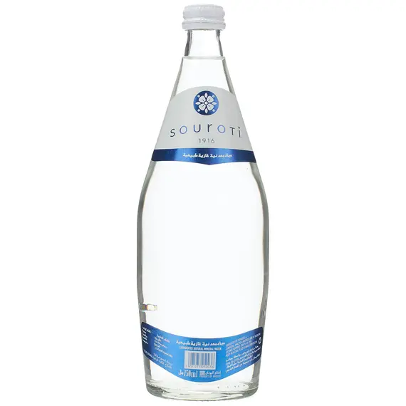 مياه طبيعية سوروتي  زجاج غازية 750 مل (1 ربطة × 12 عبوة)
